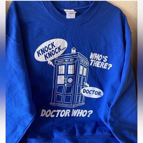 Doctor Who Knock Knock Who’s There Sweatshirt Size Large Unisex - Picture 5 of 15